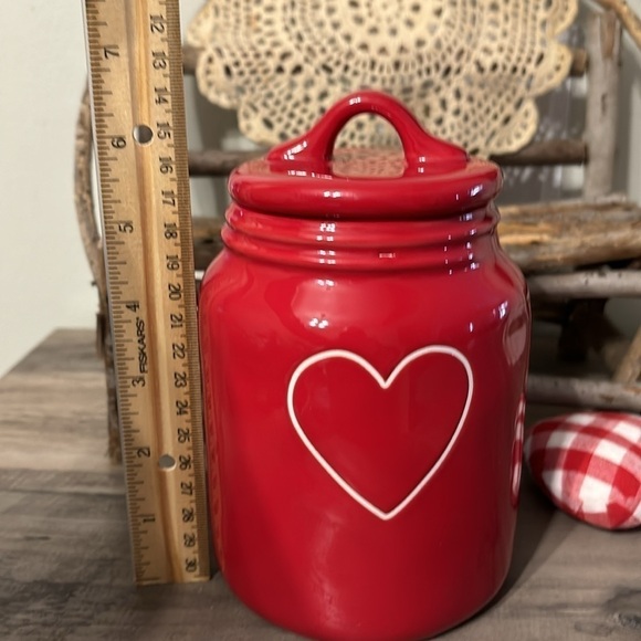 NWT RAE DUNN RED HEART BABY CANISTER - Picture 7 of 12